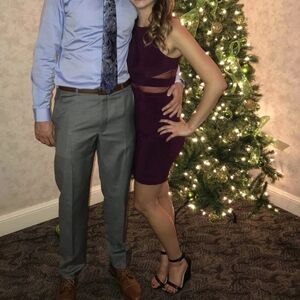 Glow Maroon Mini Dress - Size 2